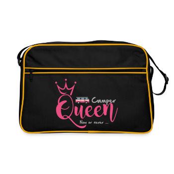 Camper Queen - Retro Tasche - Schwarz/Gold - Vorne