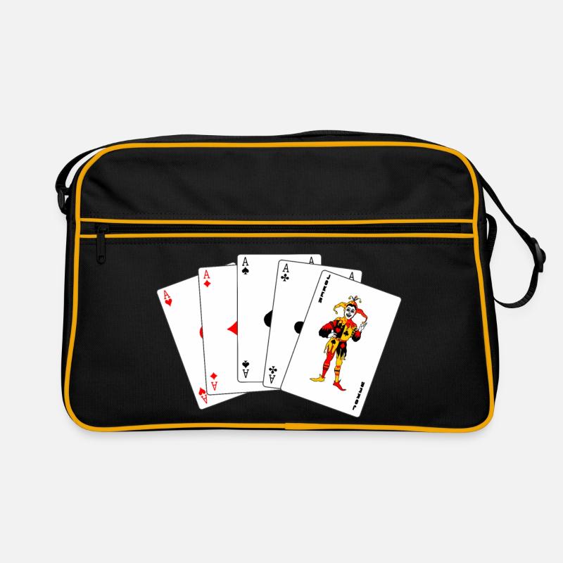 Fünf Karten Fünf gleiche Karten - Retro Tasche - Schwarz/Gold