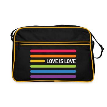 Mois de la fierté LGBT - Love is Love - Sac Retro - noir/or - Devant