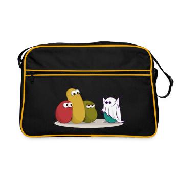 Halloween fantôme dessin comique - Sac Retro - noir/or - Devant