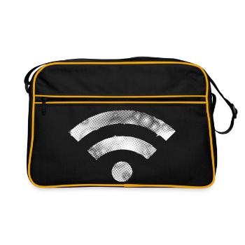 wifi wlan Symbol white MOD - Retro Bag - black/gold - Front