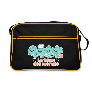 The team of cod nautical mascots - Retro Bag - black/gold - Front