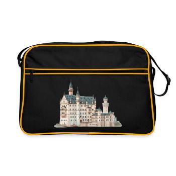 Märchenburg Neuschwanstein, Bavaria, Germany - Retro Bag - black/gold - Front