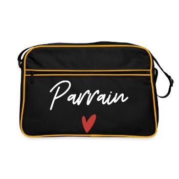 Pate Herz Geschenkidee - Retro Tasche - Schwarz/Gold - Vorne