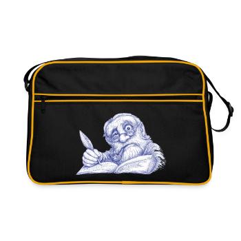 Senior Writer with Pen Drawing - Retro Bag - black/gold - Front