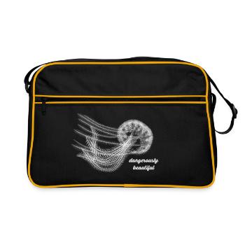 Dangereusement Belle – Méduses élégantes & mer - Sac Retro - noir/or - Devant
