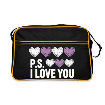 PS I Love You Day Purple Heart Valentine's Day - Retro Bag - black/gold - Front