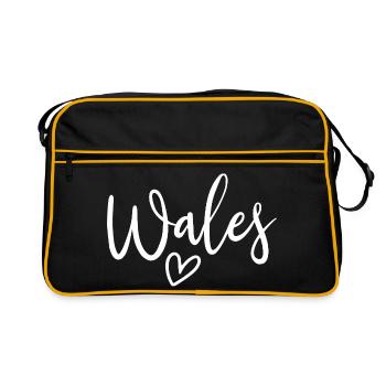 Cœur du Pays de Galles Amour des Femmes du Pays de Galles - Sac Retro - noir/or - Devant