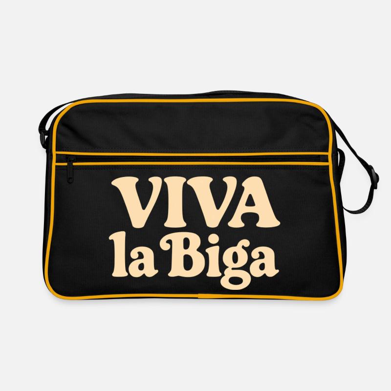 Viva la Biga - Long live the pre-dough! - Retro Bag - black/gold