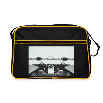 First Draft Typewriter Writer Poster Design - Retro Bag - black/gold - Front