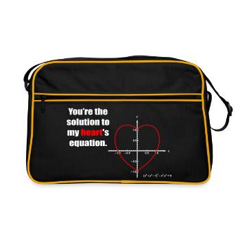 Heart Equation on Graph - Retro Bag - black/gold - Front