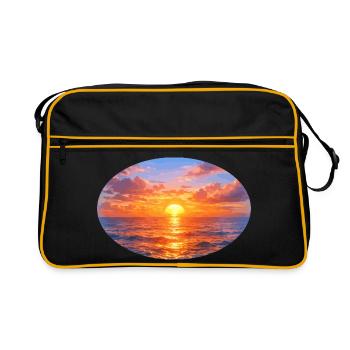 Sunset on Sea Print - Retro Bag - black/gold - Front