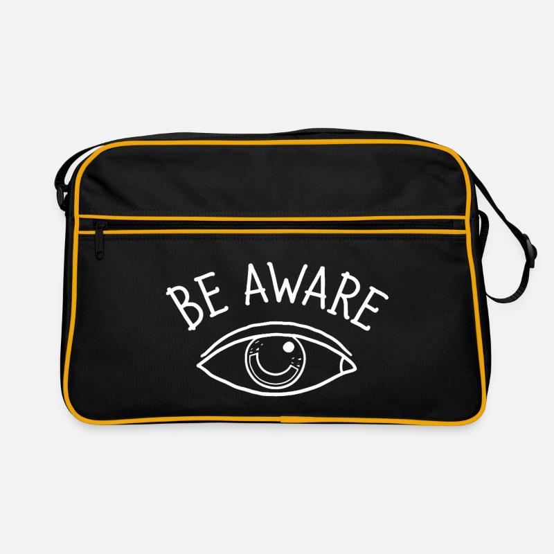 Be Aware White Eye Design Retro Bag