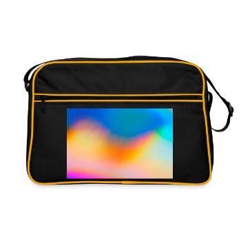 Farbwellen Gradientkulisse - Retro Tasche - Schwarz/Gold - Vorne