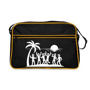 Icône des fêtes de fin d’année - Sac Retro - noir/or - Devant
