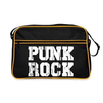 Punk Rock Distressed Text Logo - Retro Bag - black/gold - Front