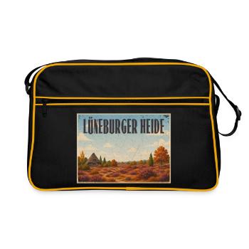 Lüneburger Heide - Retro Tasche - Schwarz/Gold - Vorne