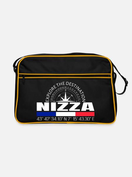 Nizza - Retro Tasche - Schwarz/Gold