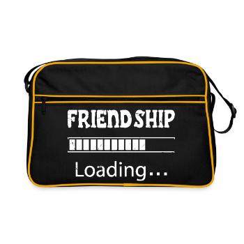 Freundschaft lädt - Retro Tasche - Schwarz/Gold - Vorne
