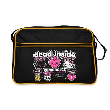 Süßes urbanes Punk-Herz - Retro Tasche - Schwarz/Gold - Vorne
