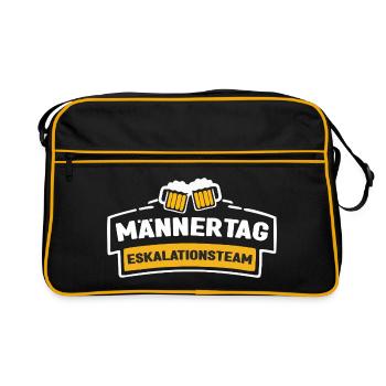 Männertag Eskalationsteam - Retro Tasche - Schwarz/Gold - Vorne