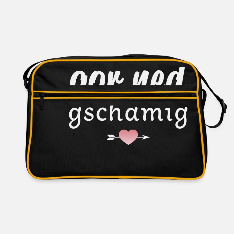 Gor ned gschamig Retro Tasche