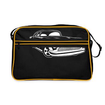 Lowrider / Oldtimer / Muscle Car 03_weiß - Retro Bag - black/gold - Front