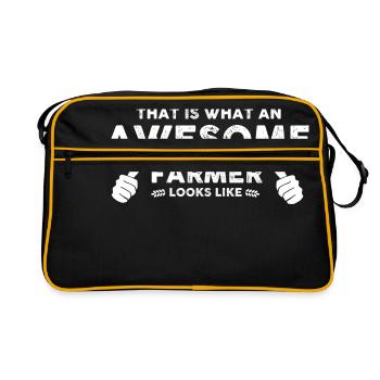 Fermier-shirt Impressionnant fermier - Sac Retro - noir/or - Devant