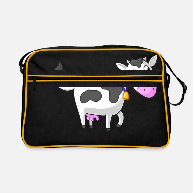 Glückliche Comic Kuh Retro Tasche