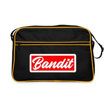 bandit voleur crime autocollant criminel hooligan gang - Sac Retro - noir/or - Devant
