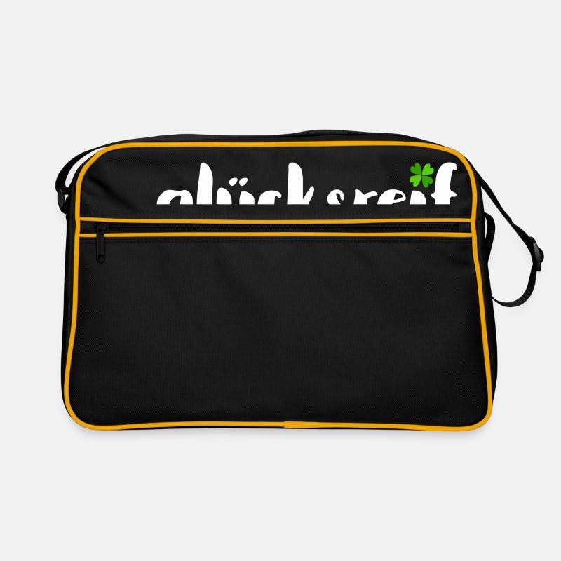 Glücksreif - Lebensglück Kleeblatt Glücksbringer Retro Tasche