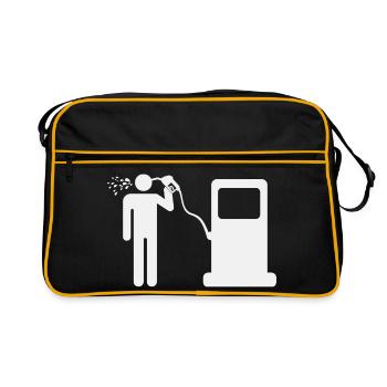 Humour de station-service à essence Plein plein drôle - Sac Retro - noir/or - Devant