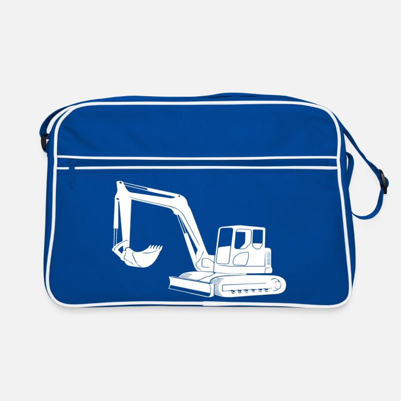 Baggerfahrer Silhouette - Baugeräteführer Retro Tasche