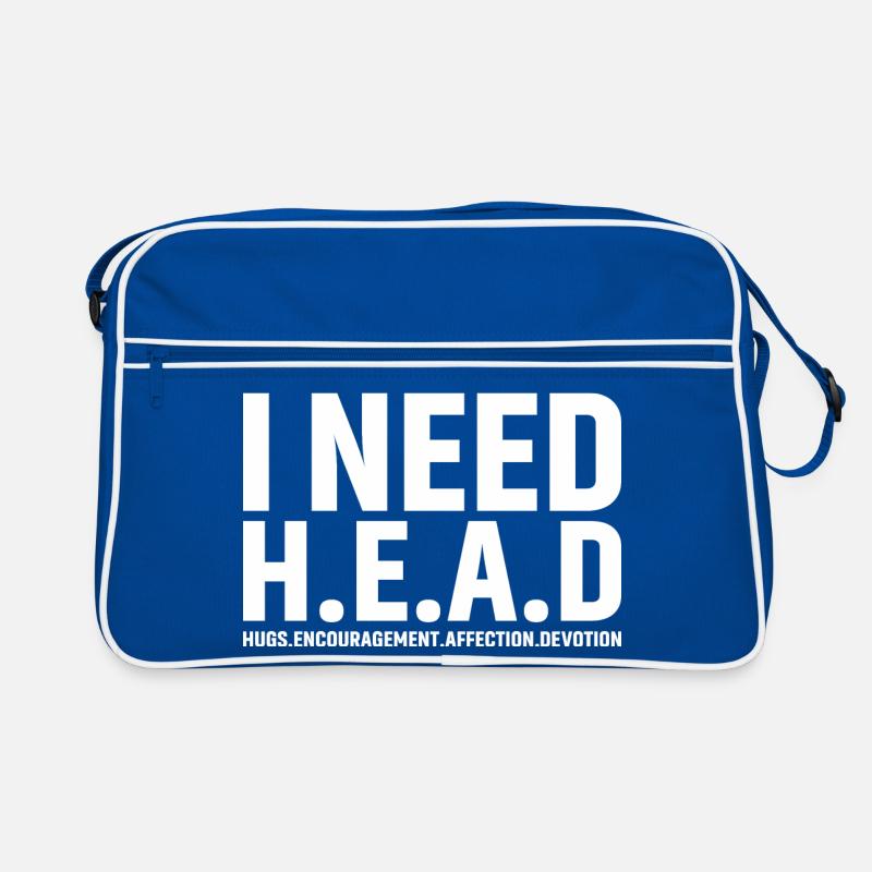 Ich brauche Kopf lustig Retro Tasche