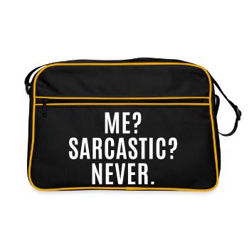 Me? Sarcastic? Never. Funny Sarcastic - Sarcasm - Retro Bag - black/gold - Front