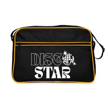 Retro Disco Sterne Muster - Retro Tasche - Schwarz/Gold - Vorne