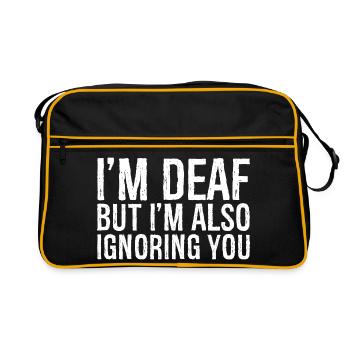 Je suis sourd mais je t’ignore aussi - Sac Retro - noir/or - Devant
