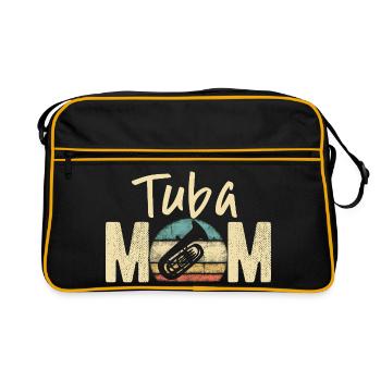 Tuba Mom Retro Vintage Marching Band Design - Retro Bag - black/gold - Front