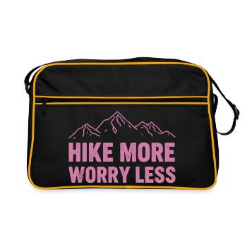 Hike more, worry less – Citation d’aventure en plein air - Sac Retro - noir/or - Devant