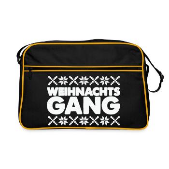 Christmas Aisle Norway Pattern - Retro Bag - black/gold - Front