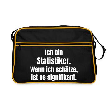 Je suis statisticien. Citation - Sac Retro - noir/or - Devant