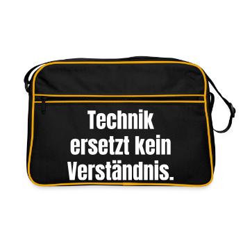 Technology is no substitute for understanding - Retro Bag - black/gold - Front