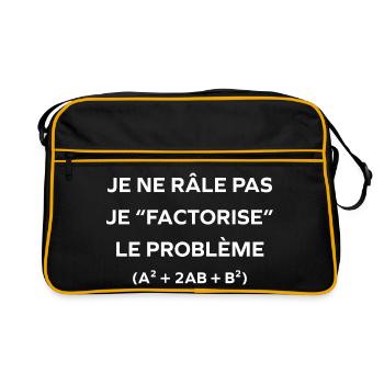 I don't complain, I factor - Retro Bag - black/gold - Front