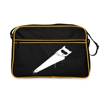 Handsäge Graffiti Handwerk - Retro Tasche - Schwarz/Gold - Vorne