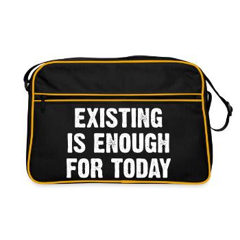 Existing Is Enough For Today - Retro Tasche - Schwarz/Gold - Vorne