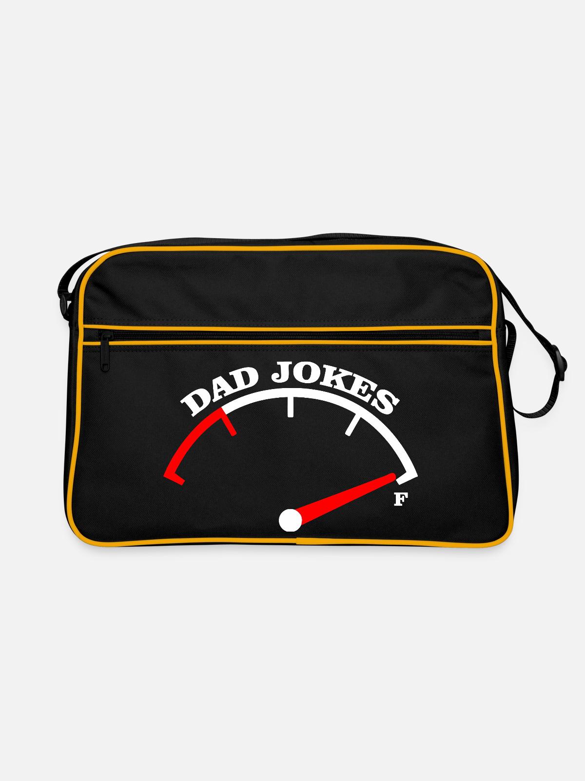 Dad Jokes Meter Tee Design - Retro Bag - black/gold - Front