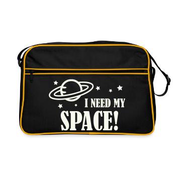 J’ai besoin de mon espace ! - Sac Retro - noir/or - Devant