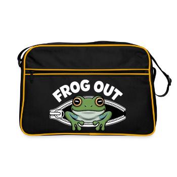Frog out of the zipper - Retro Bag - black/gold - Front