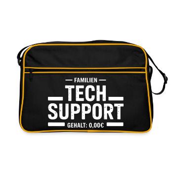 Familien Tech Support Gehalt 0€ - Retro Tasche - Schwarz/Gold - Vorne