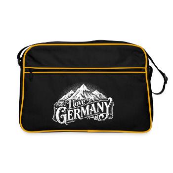 J’adore l’Allemagne, logo blanc - Sac Retro - noir/or - Devant